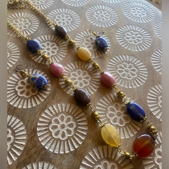 Lapis Luzili stone necklace set - Picture 3 of 8